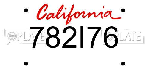 782I76 California License Plate