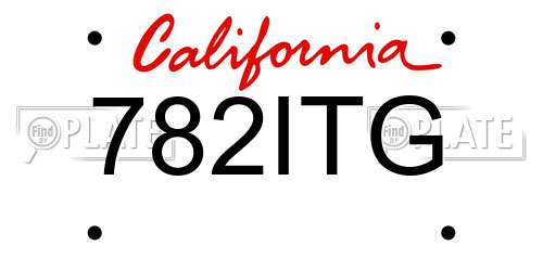 782ITG California License Plate