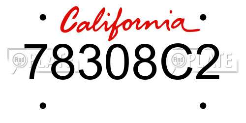 78308C2 California License Plate