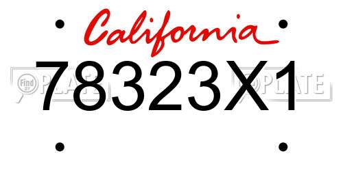 78323X1 California License Plate