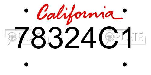 78324C1 California License Plate
