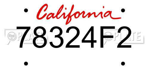 78324F2 California License Plate