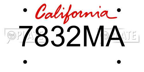 7832MA California License Plate