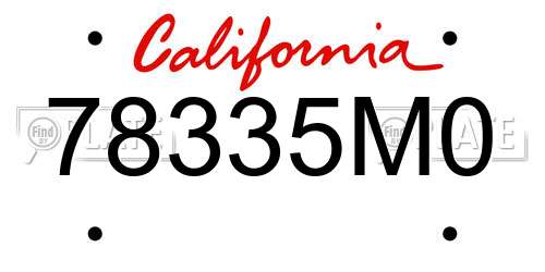 78335M0 California License Plate
