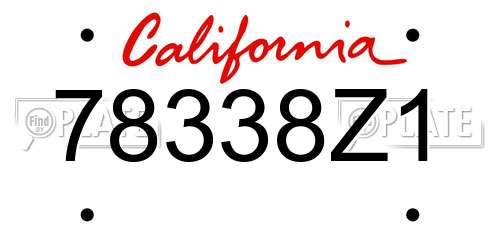 78338Z1 California License Plate