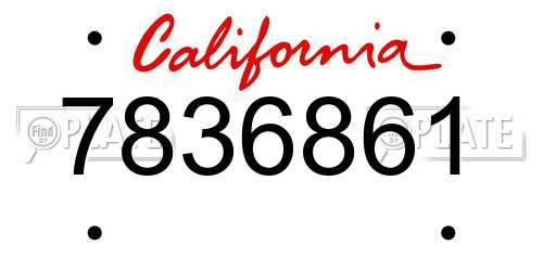 7836861 California License Plate