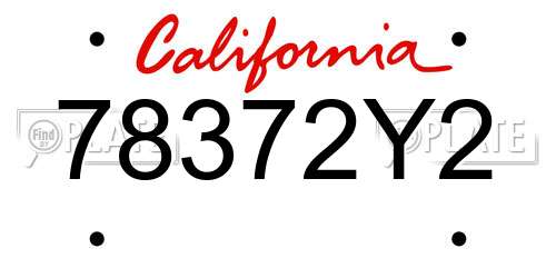 78372Y2 California License Plate