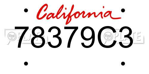78379C3 California License Plate