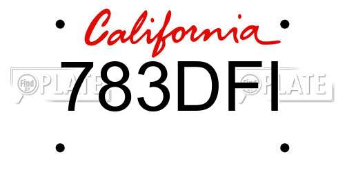 783DFI California License Plate