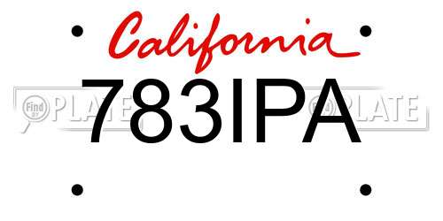 783IPA California License Plate