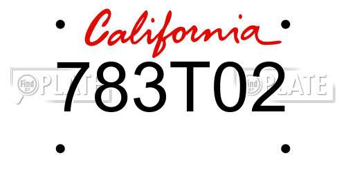 783T02 California License Plate
