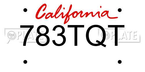 783TQT California License Plate