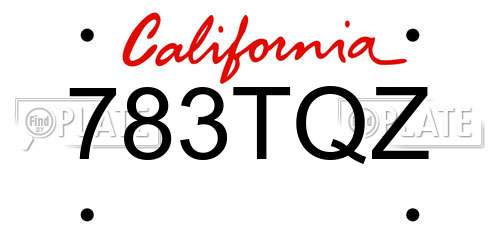 783TQZ California License Plate