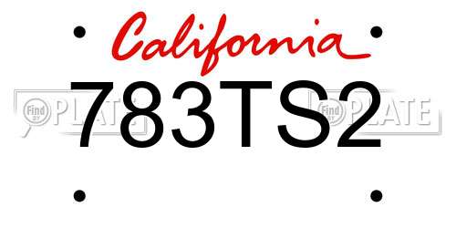 783TS2 California License Plate
