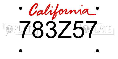 783Z57 California License Plate
