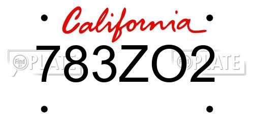 783ZO2 California License Plate