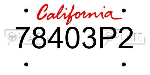 78403P2 California License Plate