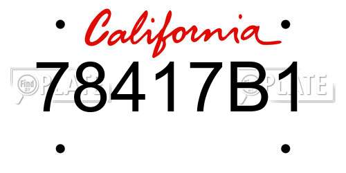 78417B1 California License Plate