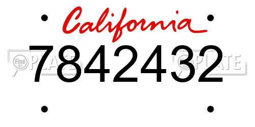 7842432 California License Plate