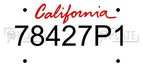 78427P1 California License Plate