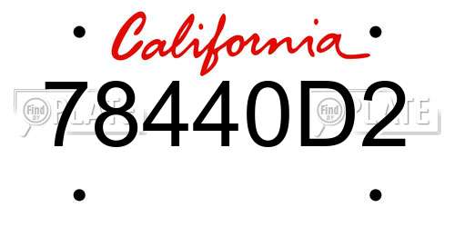 78440D2 California License Plate