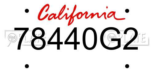 78440G2 California License Plate