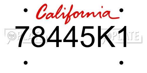 78445K1 California License Plate