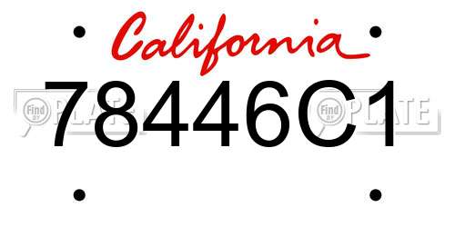 78446C1 California License Plate