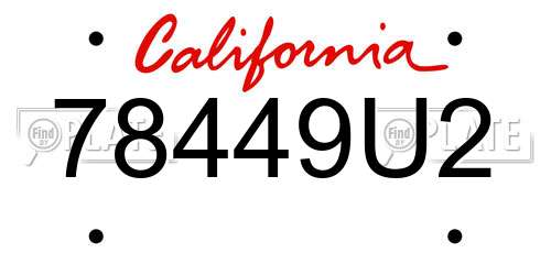 78449U2 California License Plate