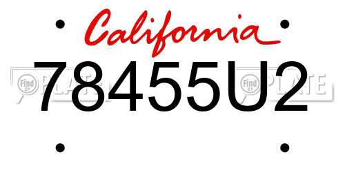 78455U2 California License Plate