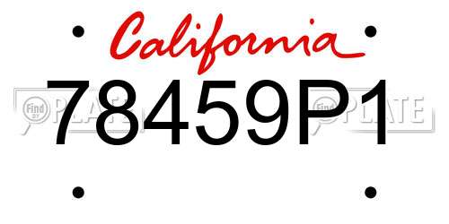 78459P1 California License Plate
