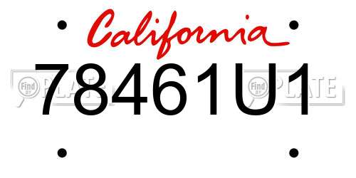 78461U1 California License Plate