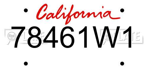 78461W1 California License Plate