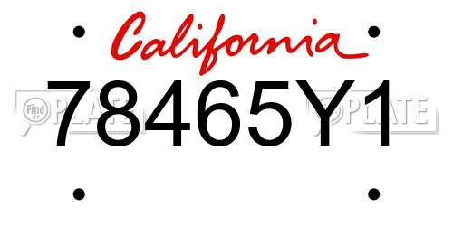 78465Y1 California License Plate