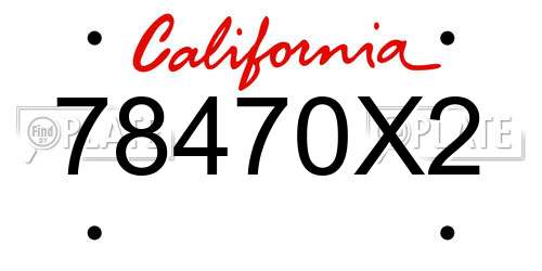 78470X2 California License Plate