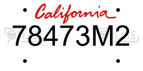 78473M2 California License Plate
