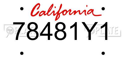 78481Y1 California License Plate