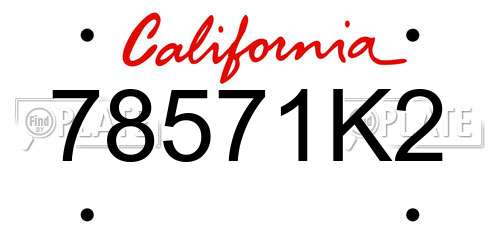 78571K2 California License Plate