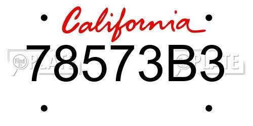 78573B3 California License Plate