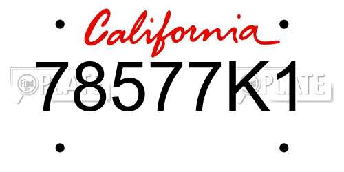 78577K1 California License Plate
