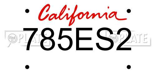 785ES2 California License Plate
