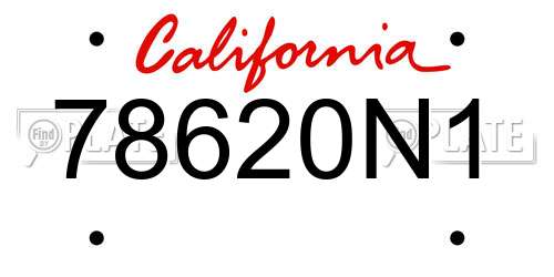 78620N1 California License Plate