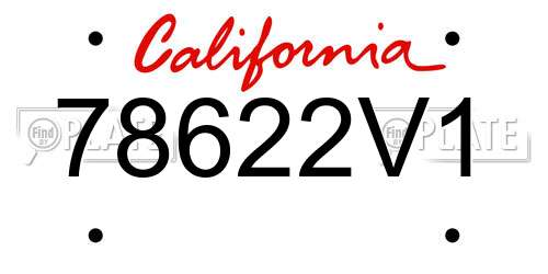 78622V1 California License Plate