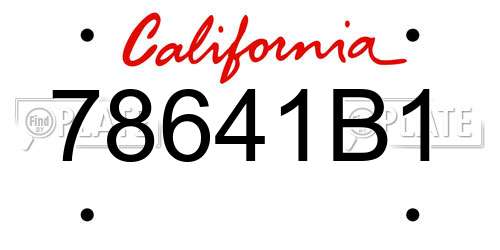 78641B1 California License Plate