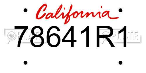 78641R1 California License Plate
