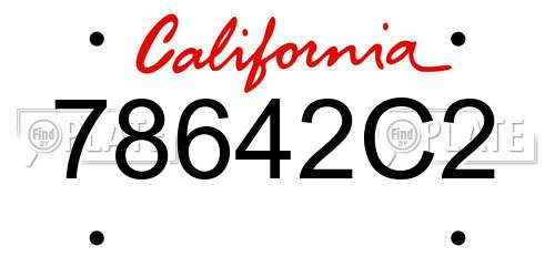 78642C2 California License Plate