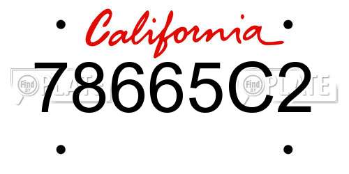 78665C2 California License Plate