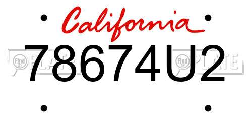 78674U2 California License Plate