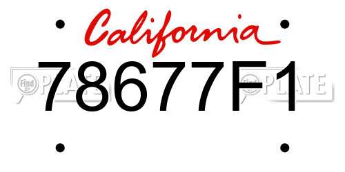 78677F1 California License Plate