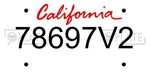 78697V2 California License Plate